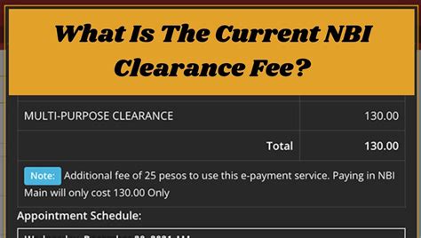 magkano ang bayad sa nbi clearance
